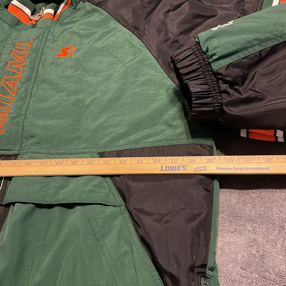 Vintage Miami Hurricanes Hooded Starter Jacket 1/2 Zip NCAA "THE U" Size XL - Picture 11 of 15